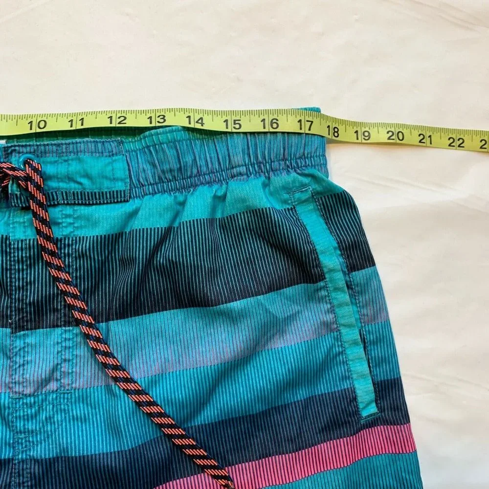 Nike Swim Trunks‎ Board Shorts Mens Medium M Mesh Brief Swoosh Colorful Striped